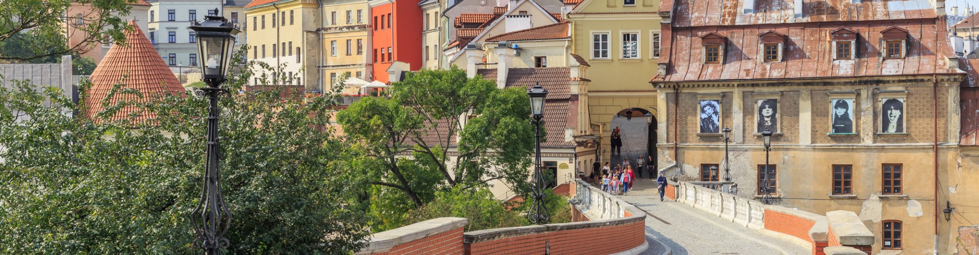 Lublin cityscape at dusk