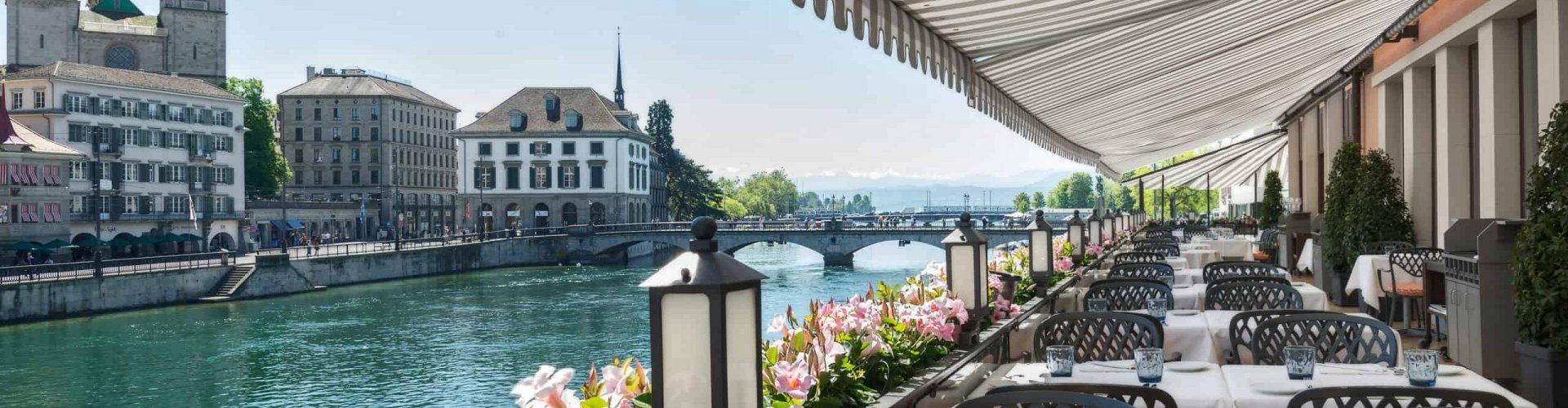 Scenic dining view in Zürich, CH